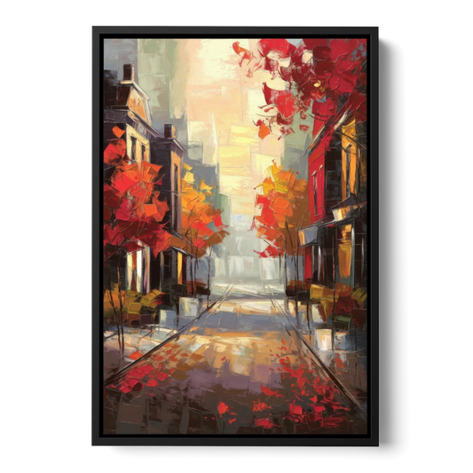 Huntsville Autumn Foliage Charm - Black Framed Canvas Wall Art - Front