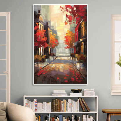 Huntsville Autumn Foliage Charm Living Room - White Canvas Wall Art