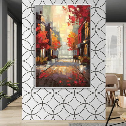 Huntsville Autumn Foliage Charm Sitting Room - White Canvas Wall Art