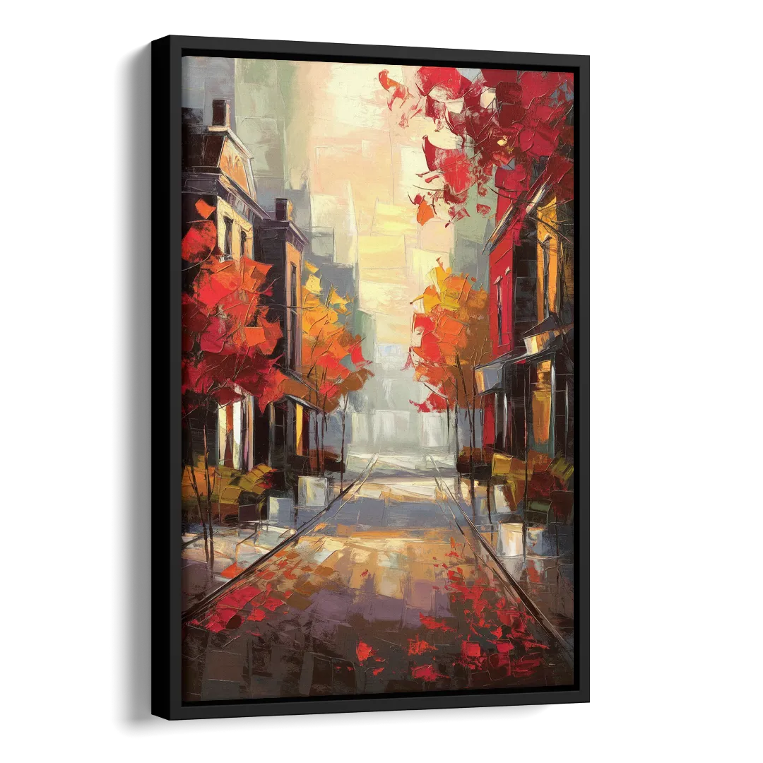 Huntsville Autumn Foliage Charm Side - Black Canvas Wall Art