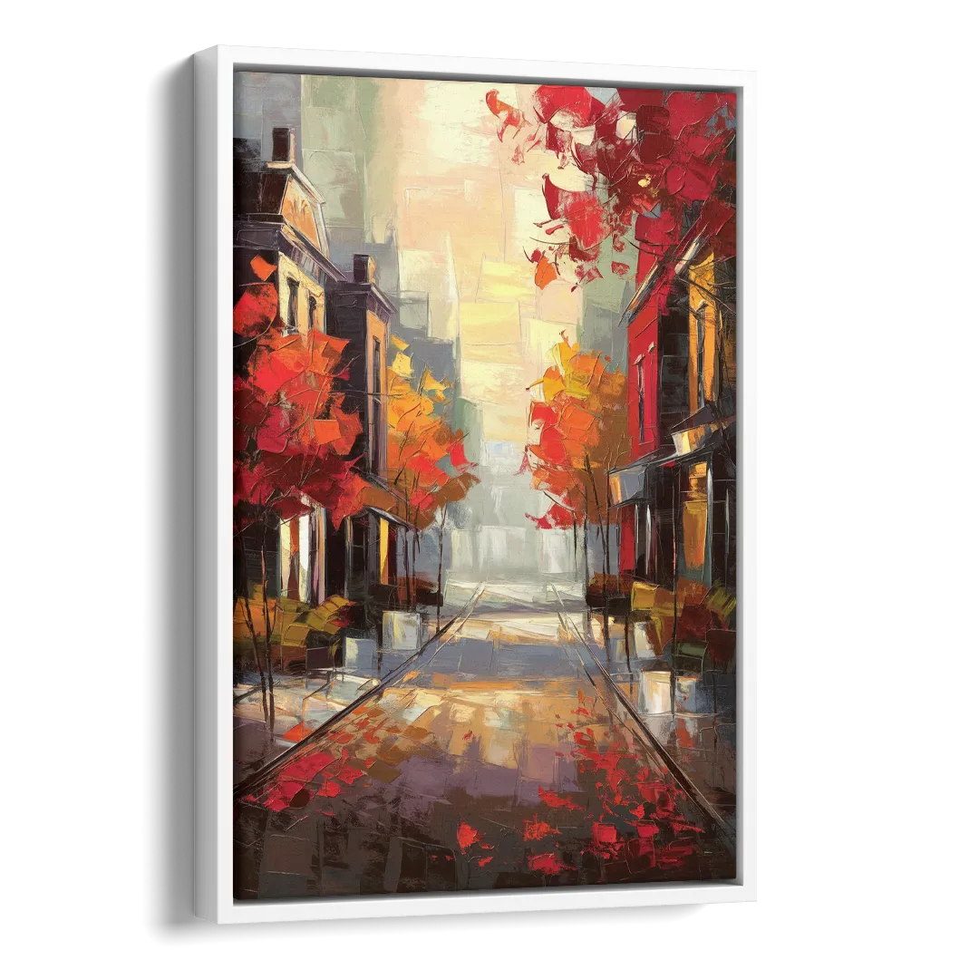 Huntsville Autumn Foliage Charm Side - White Canvas Wall Art