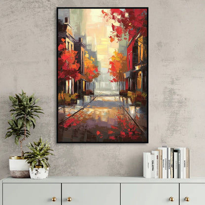 Huntsville Autumn Foliage Charm Living Room - Black Canvas Wall Art