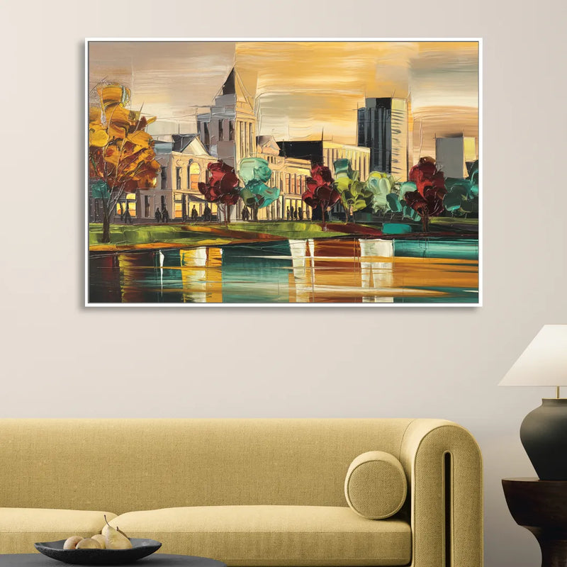Huntsville Historic Downtown Sitting Room - White Canvas Wall Art
