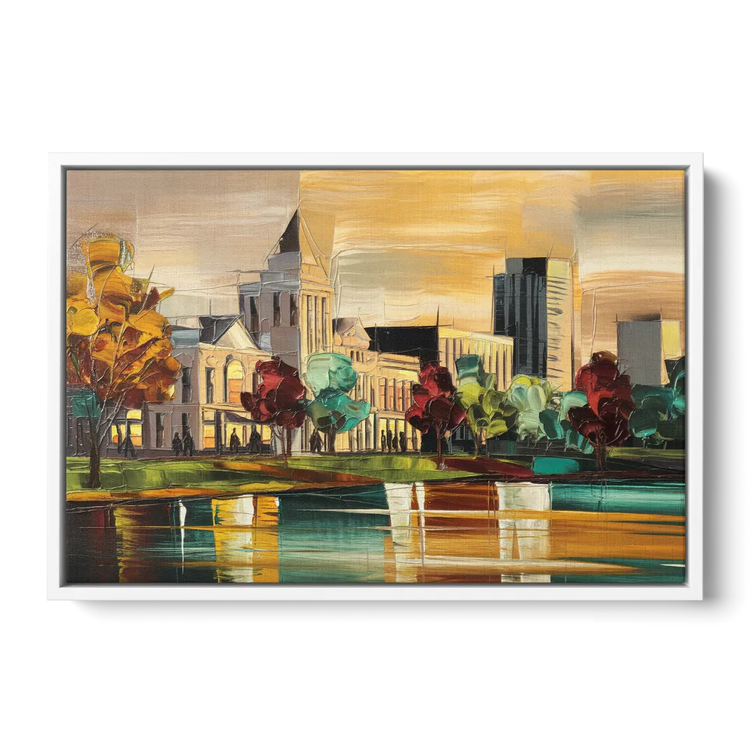 Huntsville Historic Downtown Front - White Canvas Wall Art