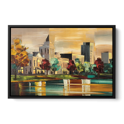 Huntsville Historic Downtown Front - Black Canvas Wall Art