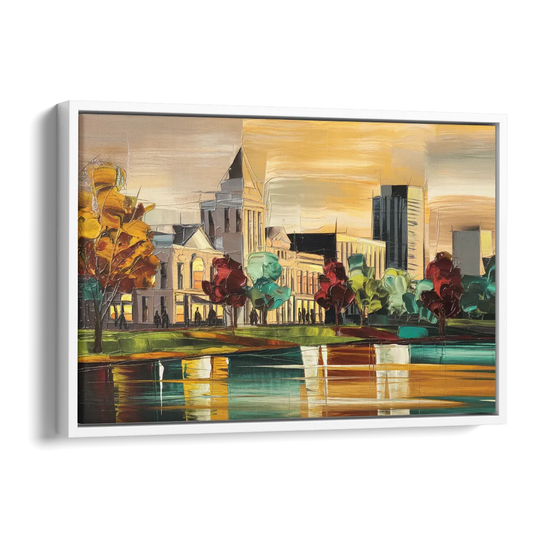 Huntsville Historic Downtown Side - White Canvas Wall Art