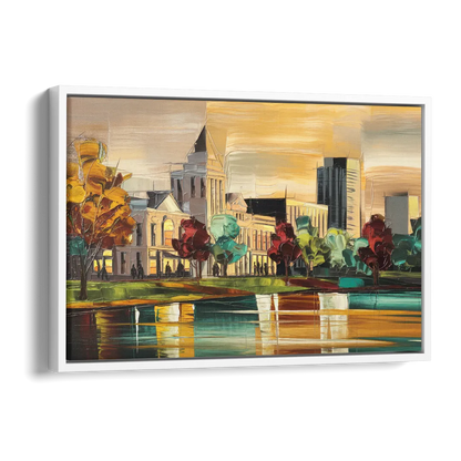Huntsville Historic Downtown Side - White Canvas Wall Art