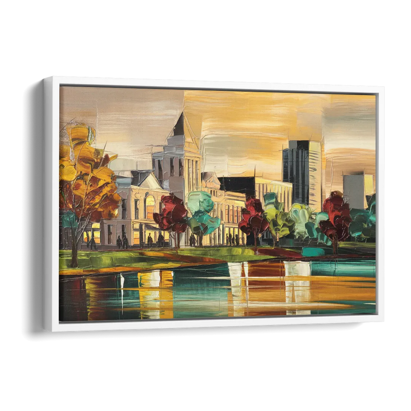 Huntsville Historic Downtown Side - White Canvas Wall Art