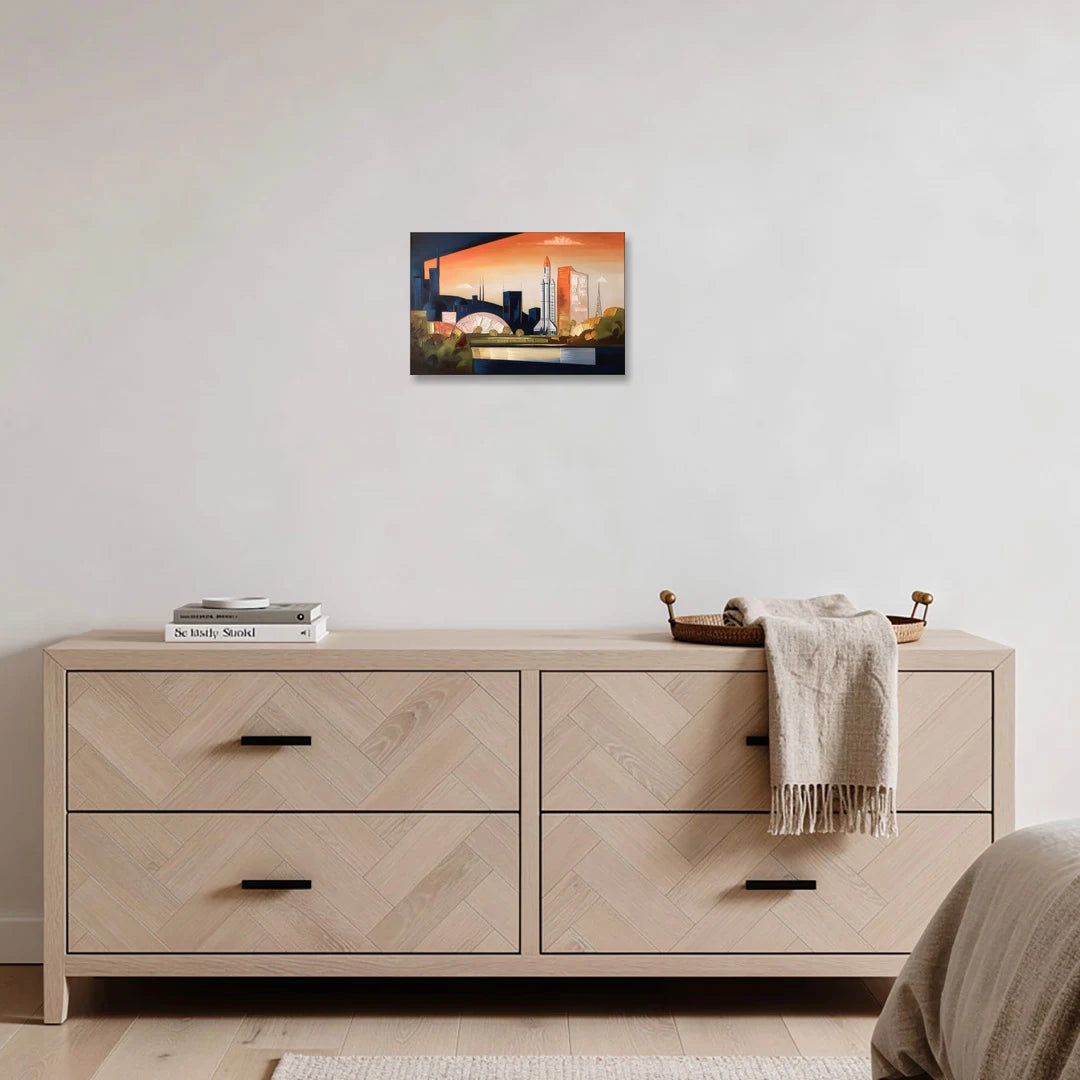 Huntsville Modern Cityscape - Canvas Wall Art - Coffee Table - 18x12