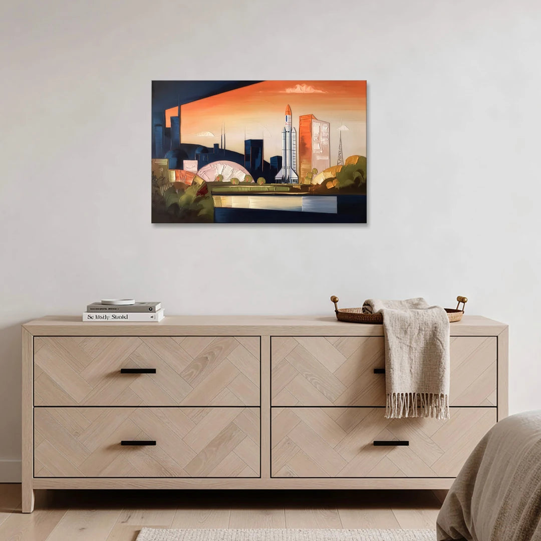 Huntsville Modern Cityscape - Canvas Wall Art - Coffee Table - 36x24