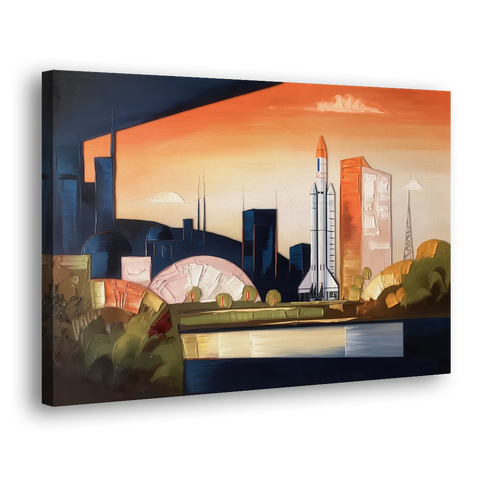 Huntsville Modern Cityscape - Canvas Wall Art - Side