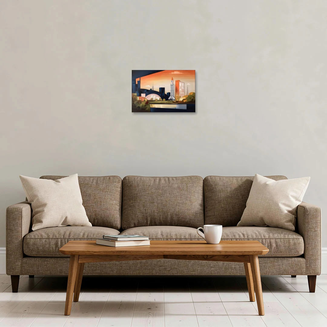 Huntsville Modern Cityscape - Canvas Wall Art - Sofa - 18x12