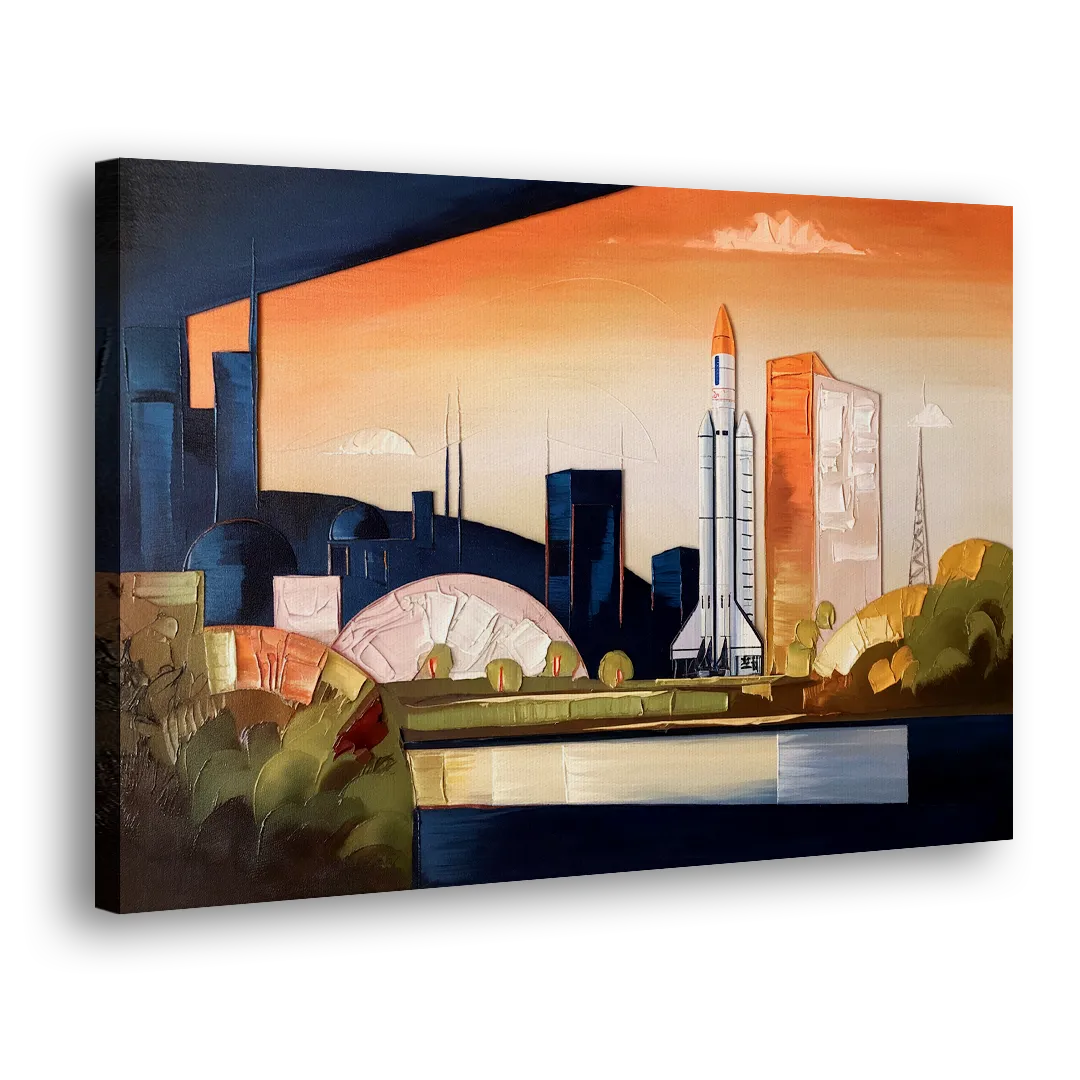 Huntsville Modern Cityscape Side - Canvas Wall Art