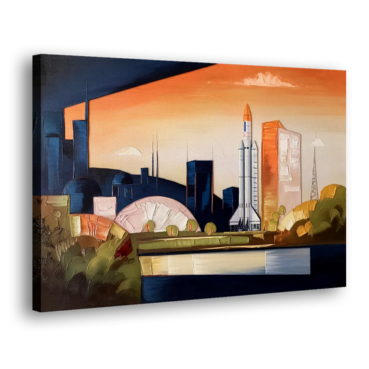 Huntsville Modern Cityscape Side - Canvas Wall Art