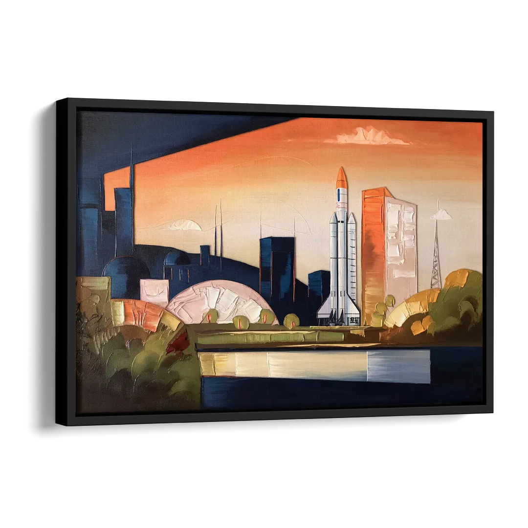 Huntsville Modern Cityscape Side - Black Canvas Wall Art