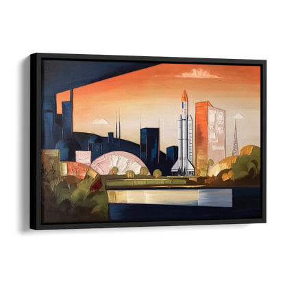 Huntsville Modern Cityscape Side - Black Canvas Wall Art