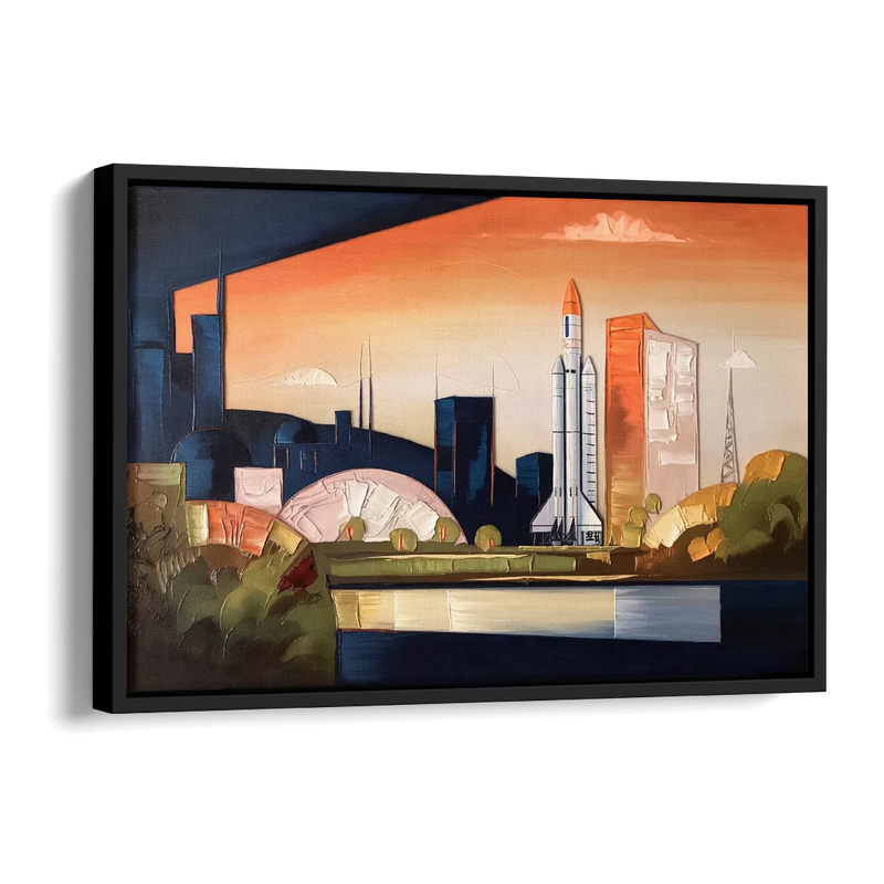 Huntsville Modern Cityscape Side - Black Canvas Wall Art