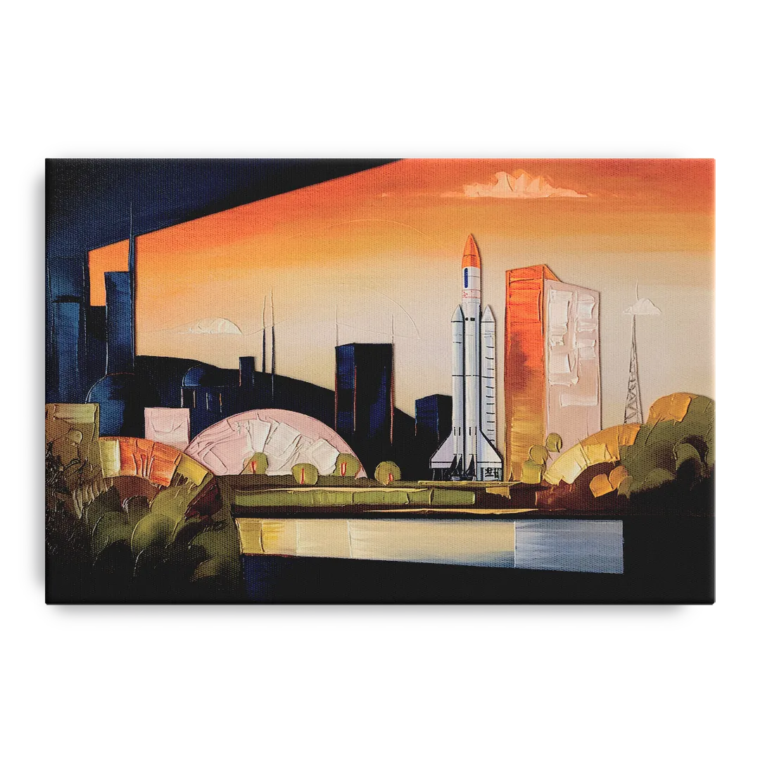 Huntsville Modern Cityscape Front - Canvas Wall Art