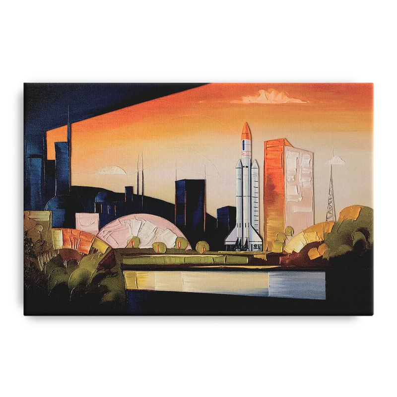 Huntsville Modern Cityscape Front - Canvas Wall Art