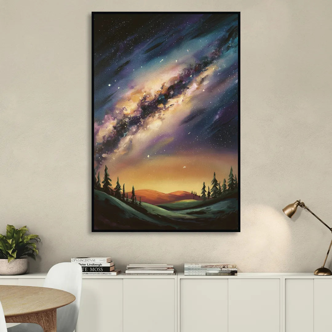 Huntsville Night Sky Astronomy Sitting Room - Black Canvas Wall Art