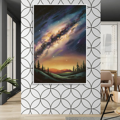 Huntsville Night Sky Astronomy Living Room - White Canvas Wall Art