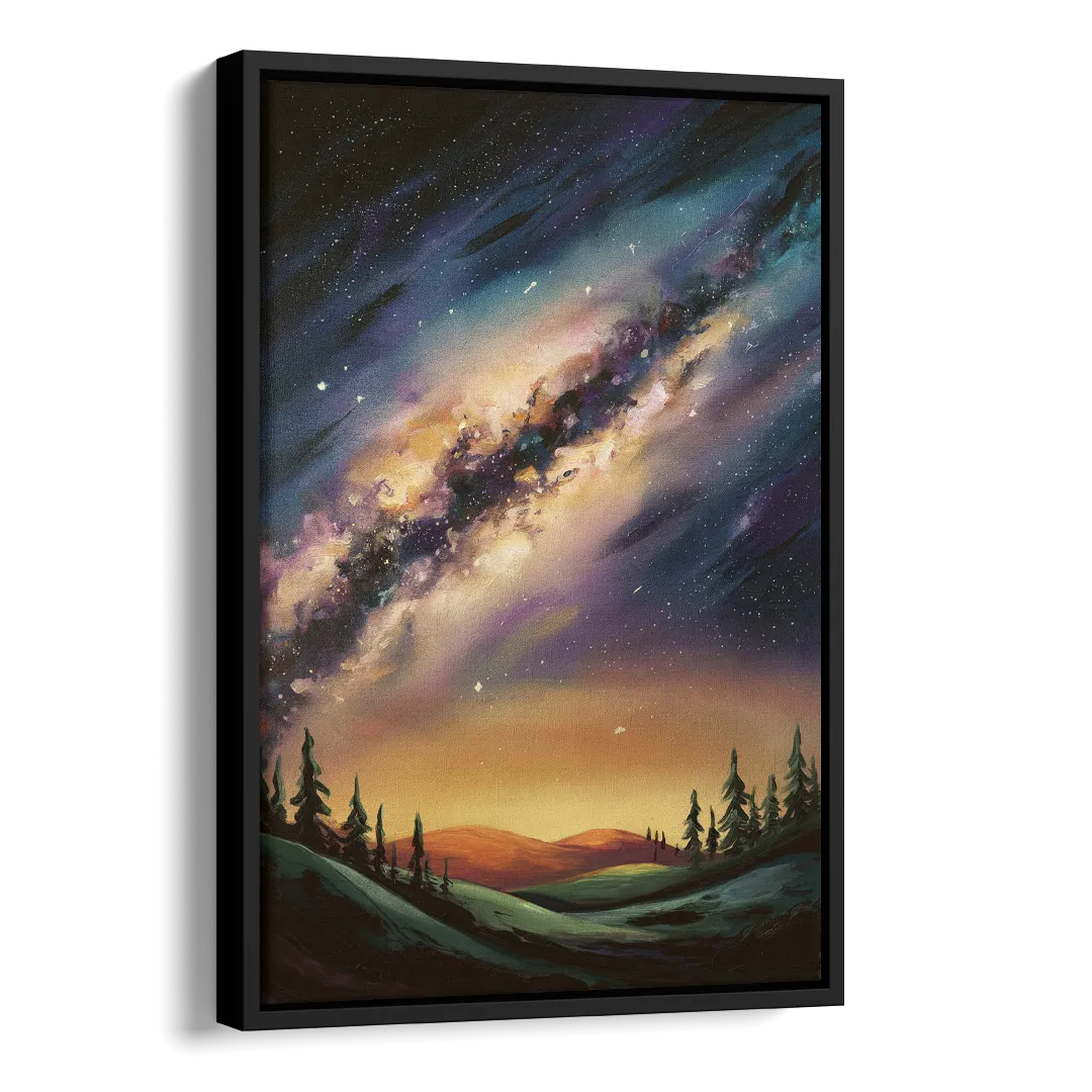 Huntsville Night Sky Astronomy Side - Black Canvas Wall Art