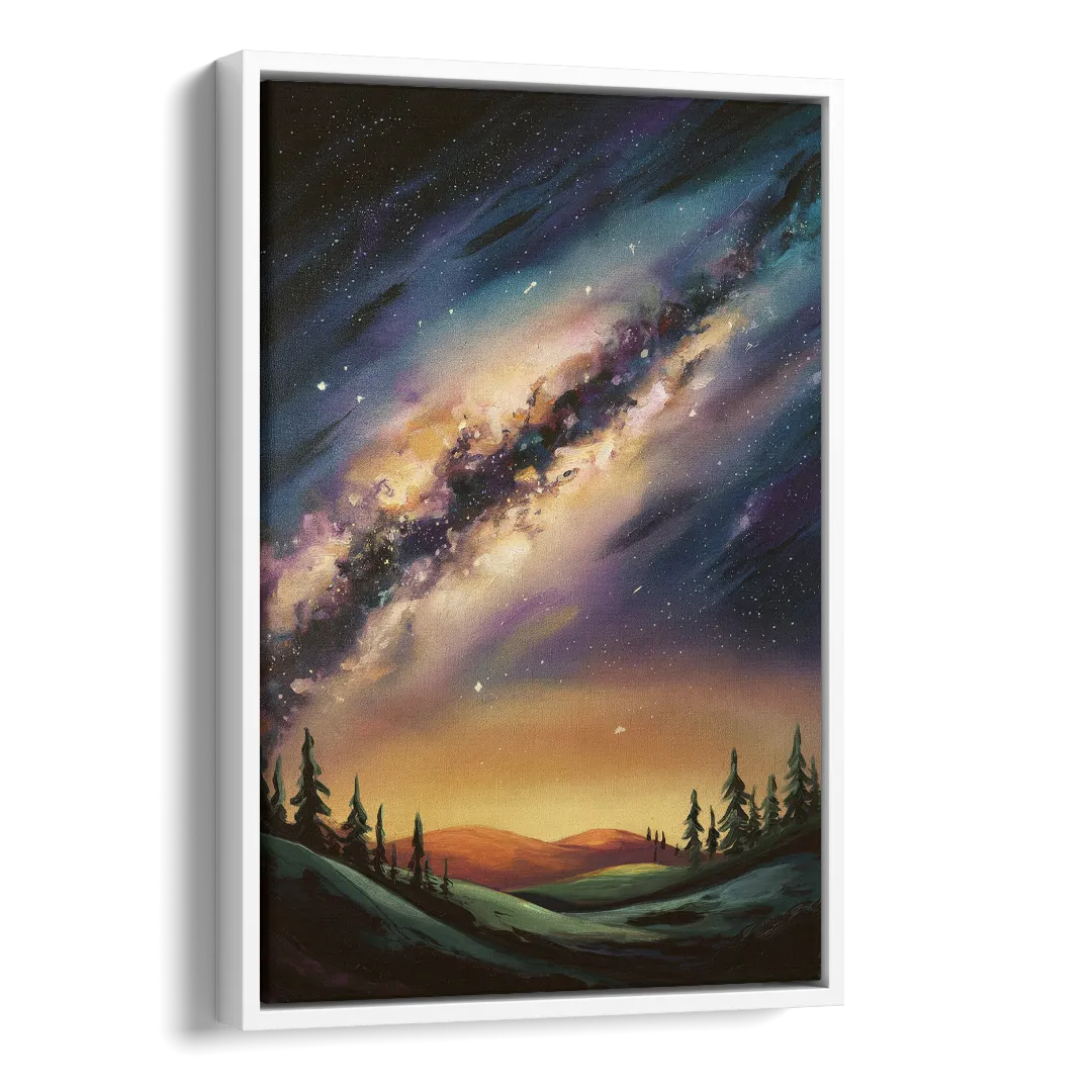 Huntsville Night Sky Astronomy Side - White Canvas Wall Art