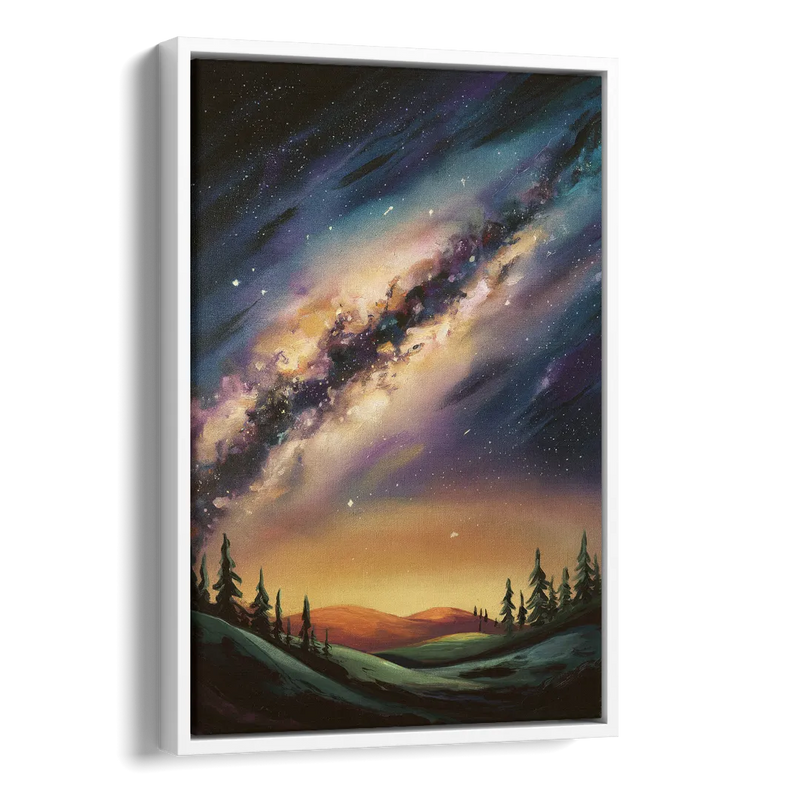 Huntsville Night Sky Astronomy Side - White Canvas Wall Art
