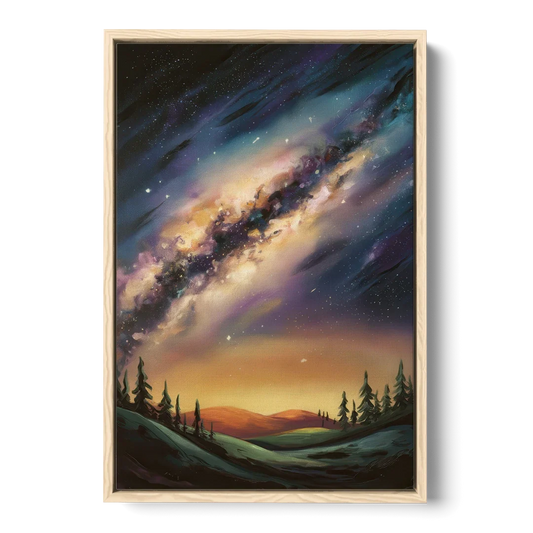 Huntsville Night Sky Astronomy - Oak Framed Canvas Wall Art - Front