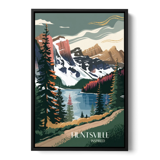 Huntsville Scenic Mountain View - Black Framed Canvas Wall Art - Front