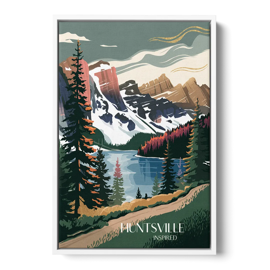 Huntsville Scenic Mountain View Front - White Canvas Wall Art
