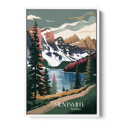 Huntsville Scenic Mountain View Front - White Canvas Wall Art