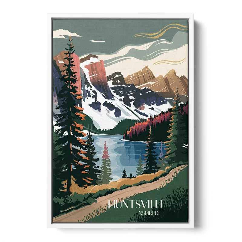 Huntsville Scenic Mountain View Front - White Canvas Wall Art