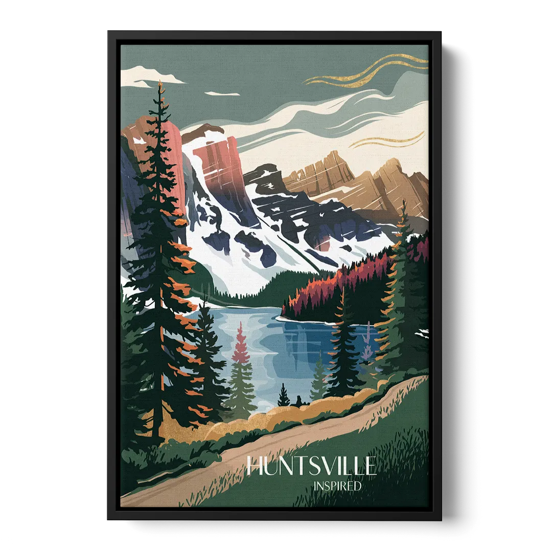 Huntsville Scenic Mountain View Front - Black Canvas Wall Art