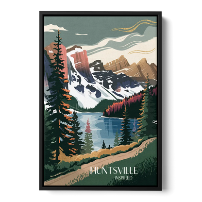 Huntsville Scenic Mountain View Front - Black Canvas Wall Art