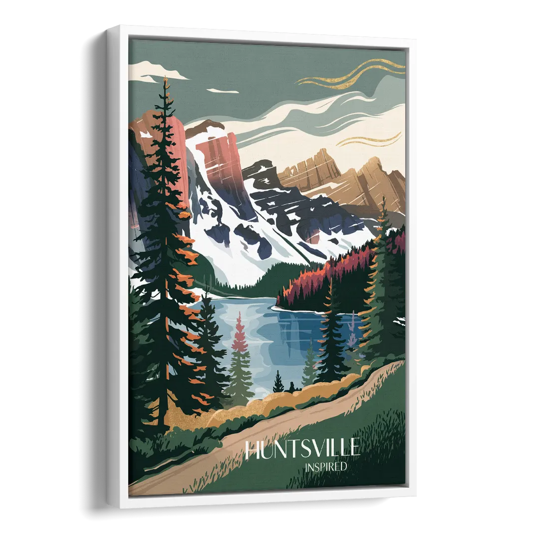 Huntsville Scenic Mountain View Side - White Canvas Wall Art
