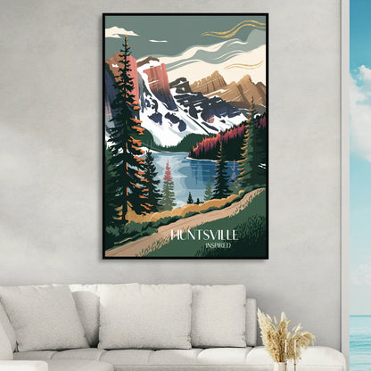 Huntsville Scenic Mountain View Sitting Room - Black Canvas Wall Art