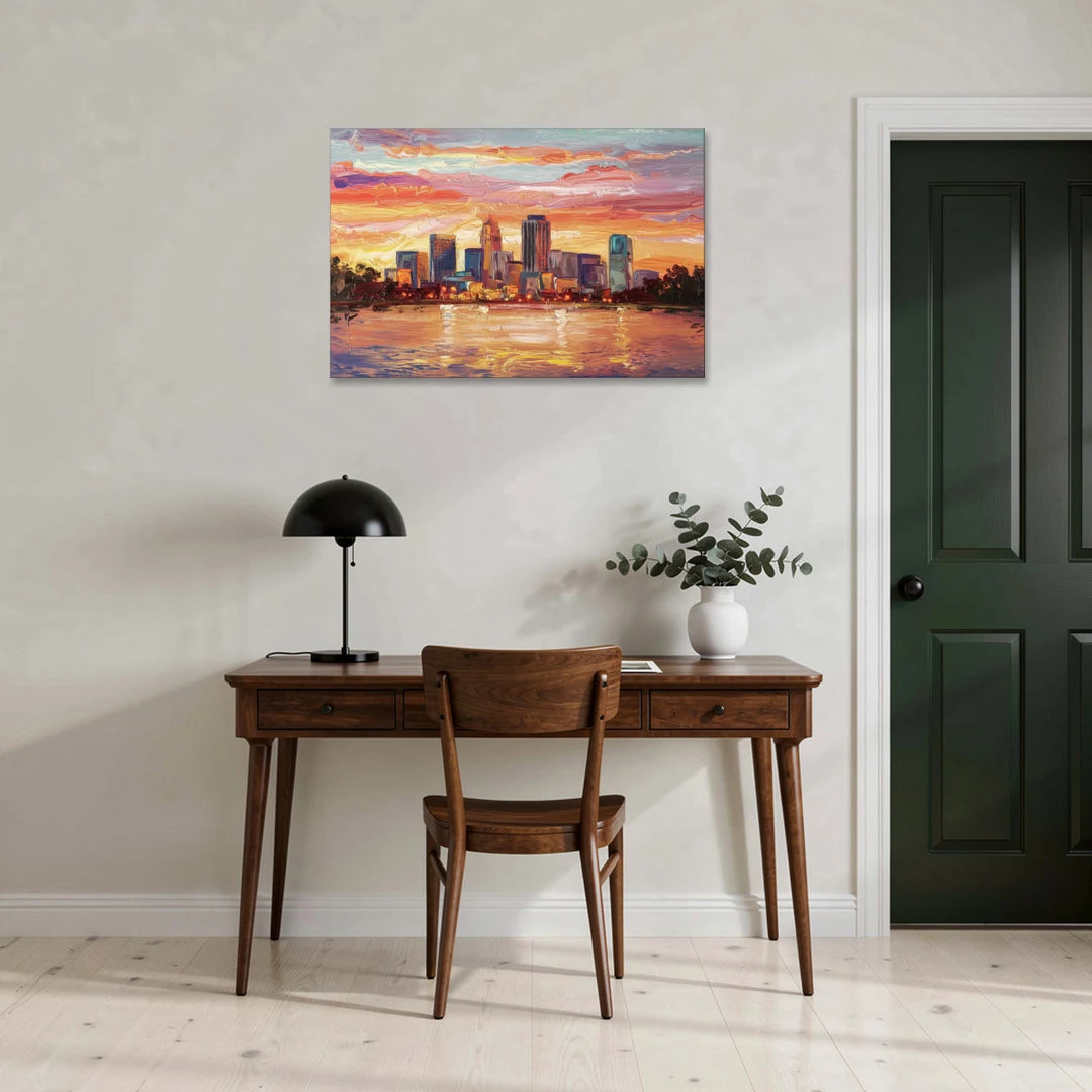 Huntsville Skyline At Sunset - Canvas Wall Art - Office - 36x24