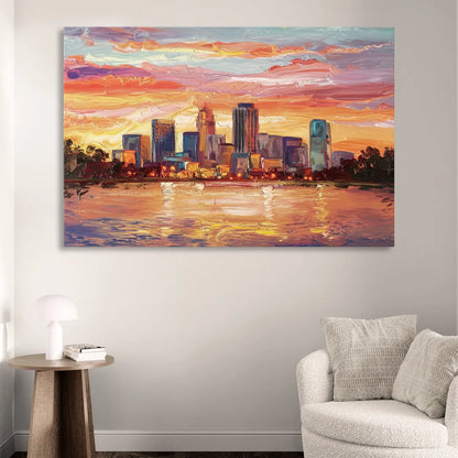 Huntsville Skyline At Sunset Living Room - Canvas Wall Art