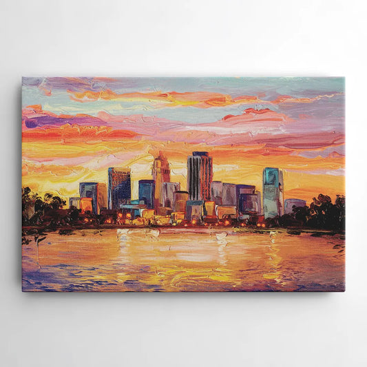 Huntsville Skyline At Sunset - Canvas Wall Art
