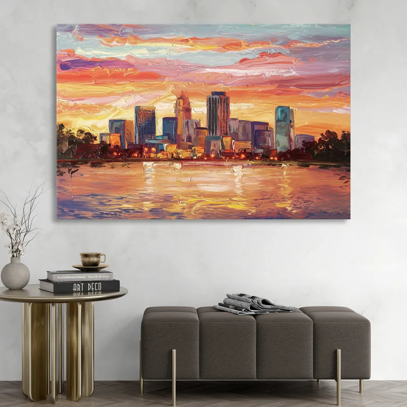 Huntsville Skyline At Sunset Sitting Room - Canvas Wall Art