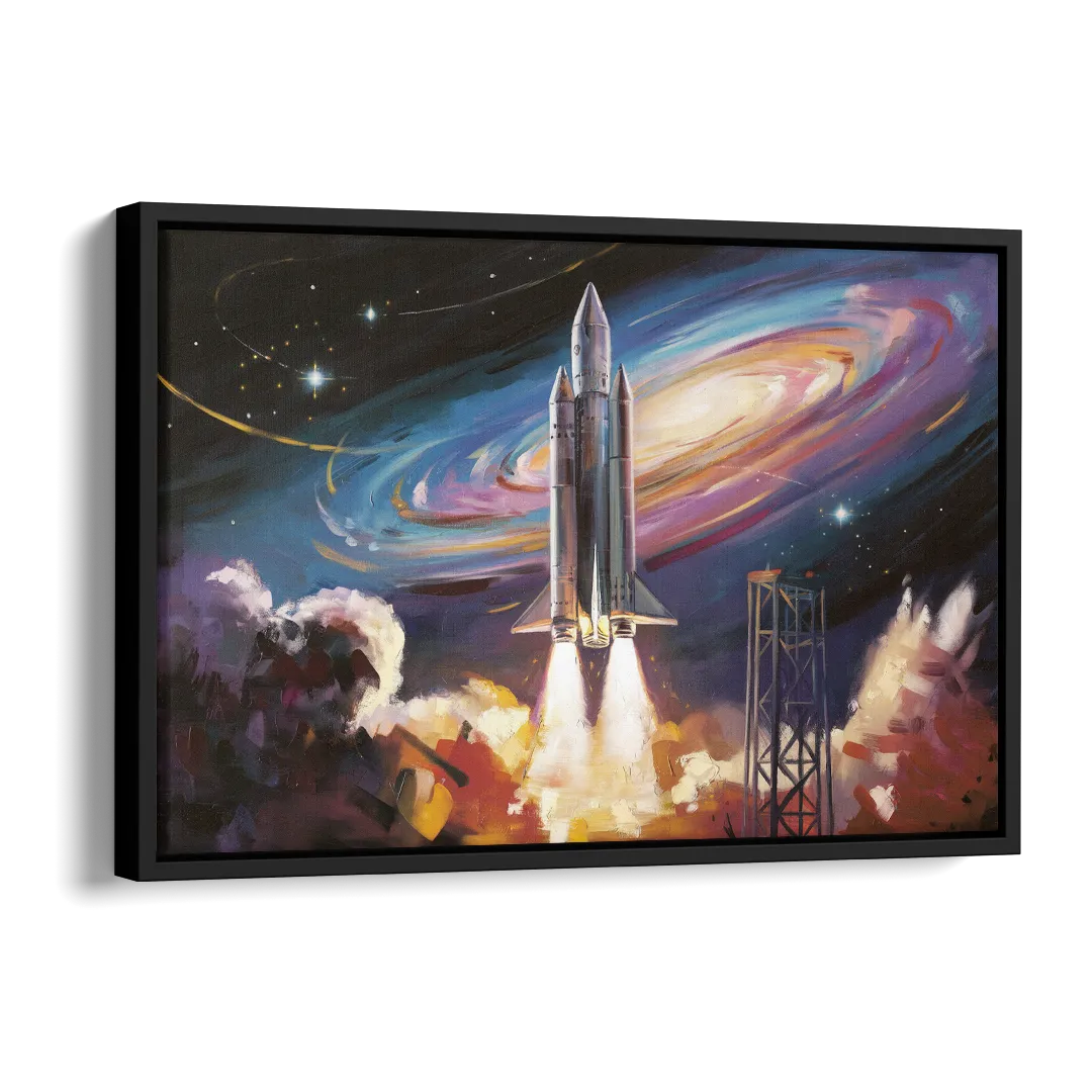 Huntsville Space Center Tribute Side - Black Canvas Wall Art
