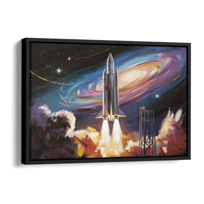Huntsville Space Center Tribute Side - Black Canvas Wall Art