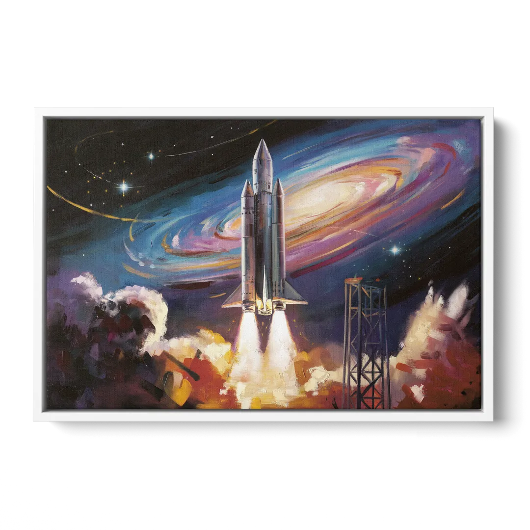 Huntsville Space Center Tribute Front - White Canvas Wall Art