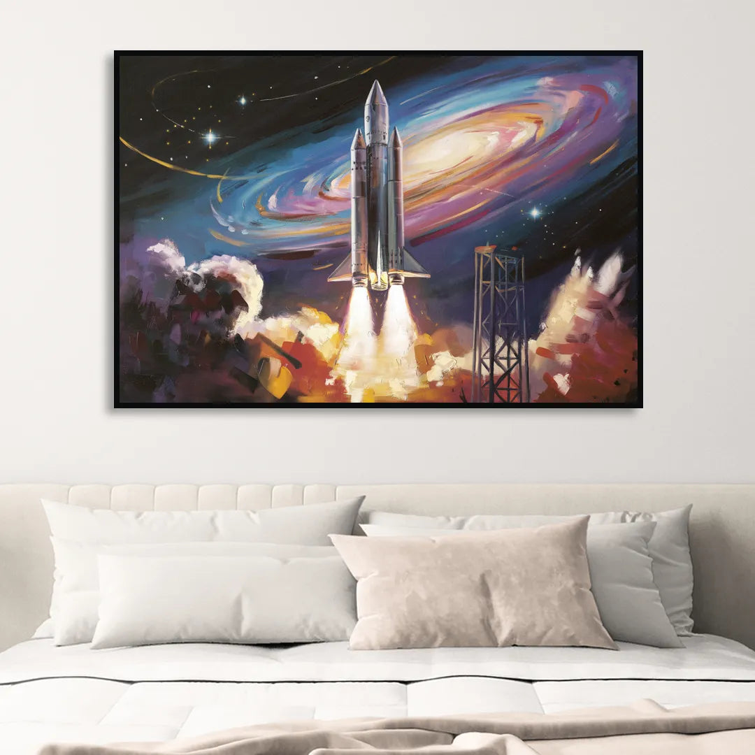 Huntsville Space Center Tribute Living Room - Black Canvas Wall Art