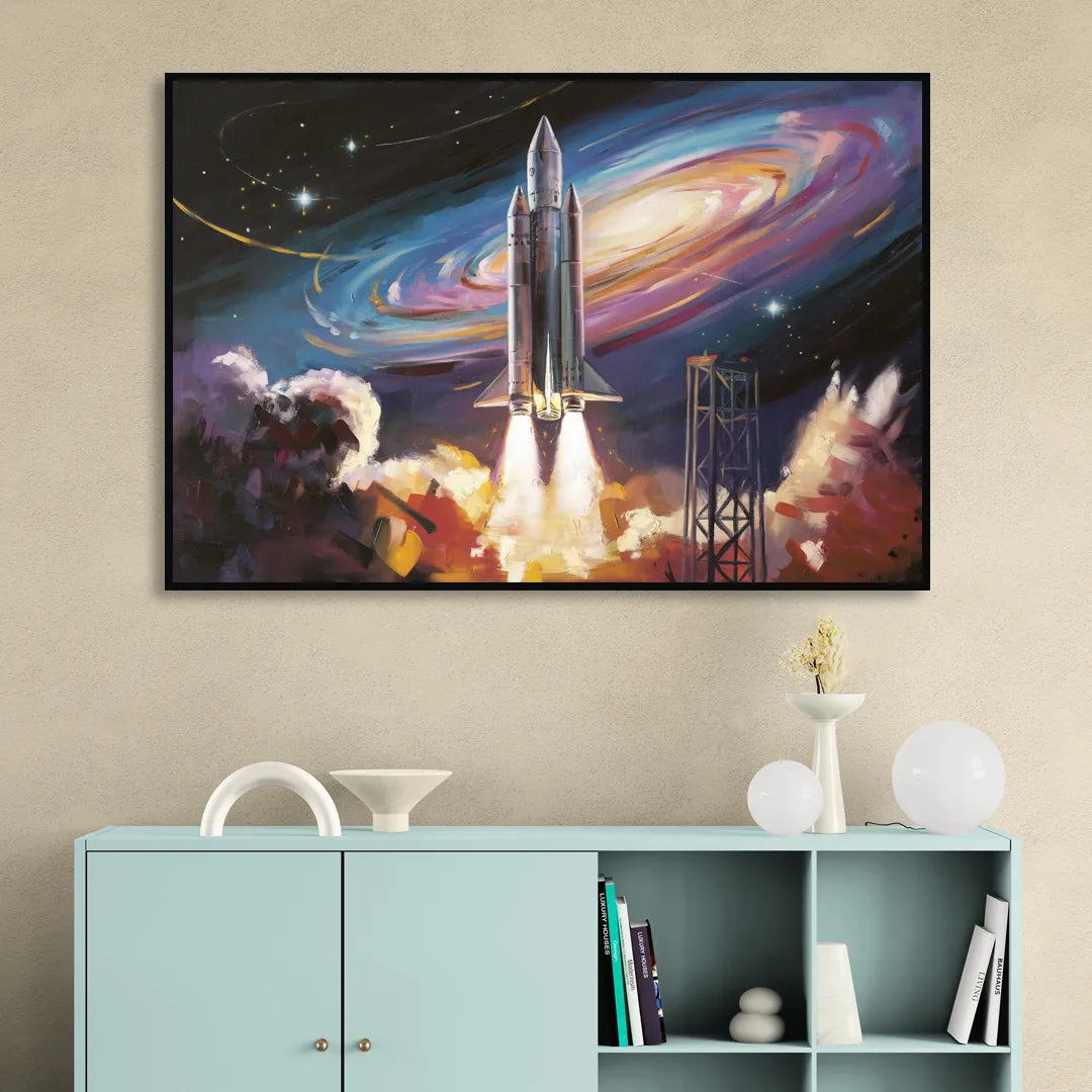 Huntsville Space Center Tribute Sitting Room - Black Canvas Wall Art