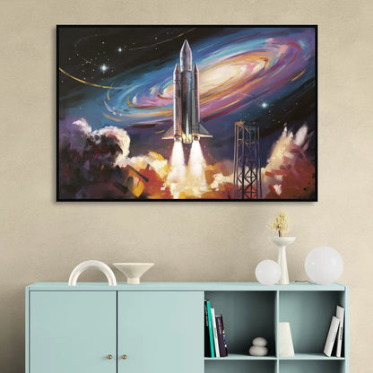 Huntsville Space Center Tribute Sitting Room - Black Canvas Wall Art