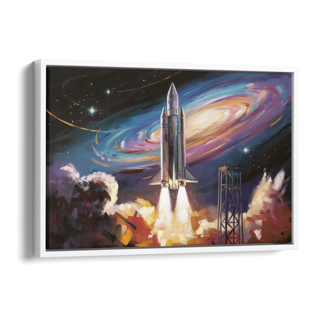 Huntsville Space Center Tribute Side - White Canvas Wall Art