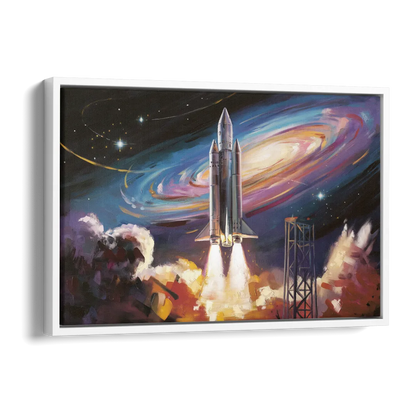 Huntsville Space Center Tribute Side - White Canvas Wall Art