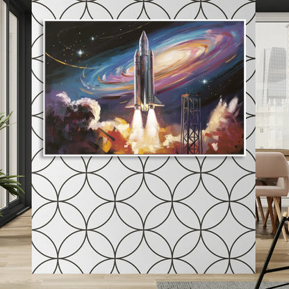 Huntsville Space Center Tribute Sitting Room - White Canvas Wall Art